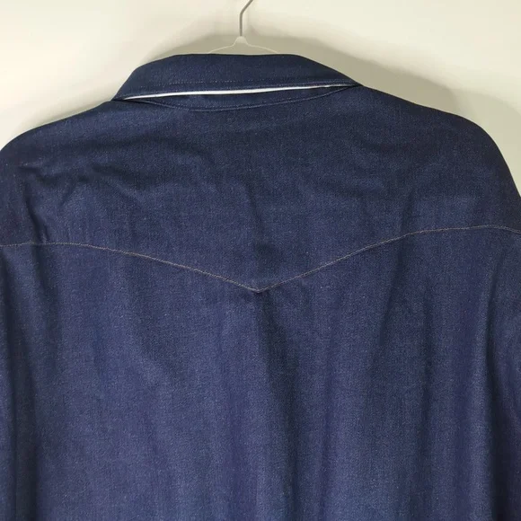Carhartt Vintage Western Denim Pearl Snap Shirt Size 20x36 🇺🇸(3XL-4XL) - Picture 8 of 11
